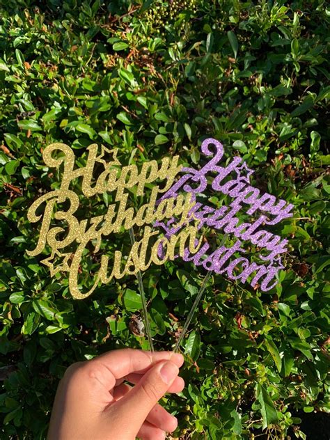 Personalised Happy Birthday Cake Topper Custom Cake Decoration Etsy Uk