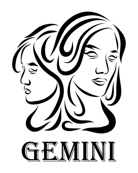 Old Gemini Zodiac Sign Art