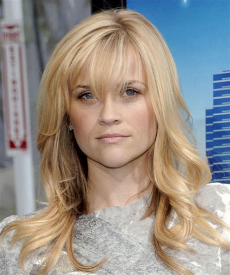 Reese Witherspoon Long Wavy Light Blonde Hairstyle With Layered Bangs