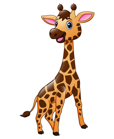 Cute Baby Giraffe Animal Cartoon Premium Vector