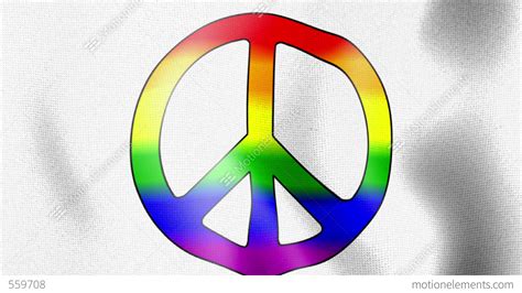 Waving Flag Rainbow Peace Sign Stock Animation 559708