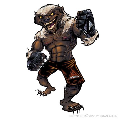 Honey Badger Mma Mascot Flyland Designs Freelance Illustration And