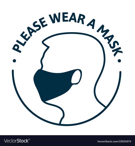 Please Put On Your Mask Simple Minimalistic Style Vector Image