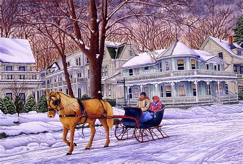 One Horse Open Sleigh Painting By Thelma Winter Fine Art America