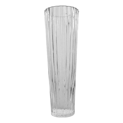 Ribbed Glass Vase Tall Wellroomed