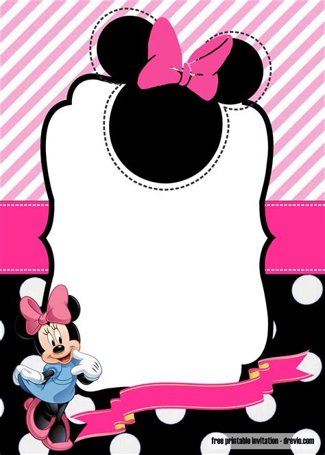 Minnie Mouse Invitations Printable Template Printable Templates
