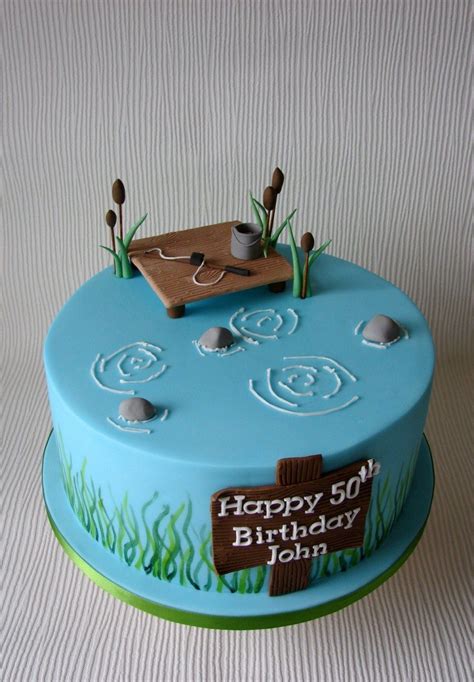 Johns Fishing Themed Birthday Cake In 2019 Cupcakes