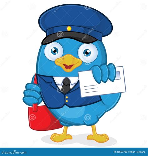 Postman Blue Bird Stock Vector Illustration Of Delivery 36559780