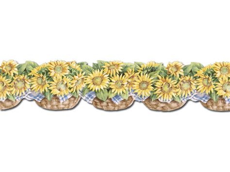 Sunflower Wallpaper Border Kitchen Country Sunflower Daisy Cabbage