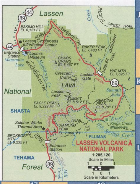 Downloadable Lassen Park Map