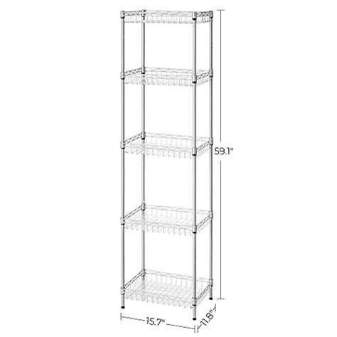 Songmics Metal Storage Shelves 5 Tier Wire Shelving Unit Kitchen Rack