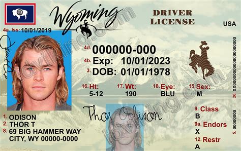 Wyoming Wy Drivers License Psd Template Download Idviking Best