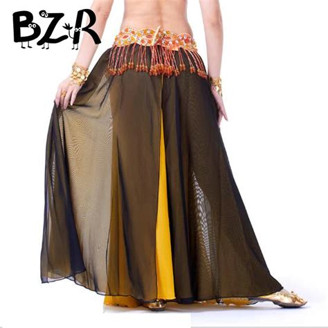 Buy Bazzery Professional Belly Dance Costume Skirt 2 Side Slit Skirt Dress Sexy