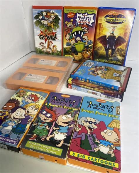 Vintage Nickelodeon Rugrats Lot Of Vhs Tapes Dvds Free Shipping
