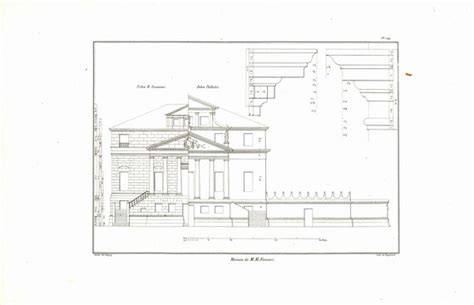 Villa Foscari Architect Drawing 1842 La Malcontenta Facade