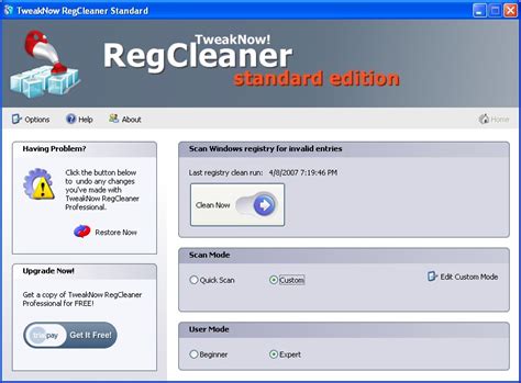 Tweaknow Regclean Free Registry Cleaner Software
