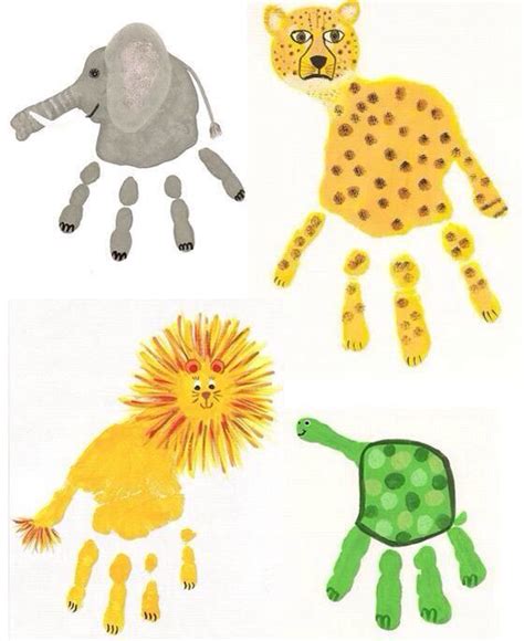 Handprint Animals Work Ideas Pinterest