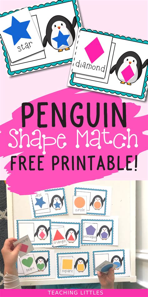 Winter Penguin Shape Match Toddler Free Printable Artofit