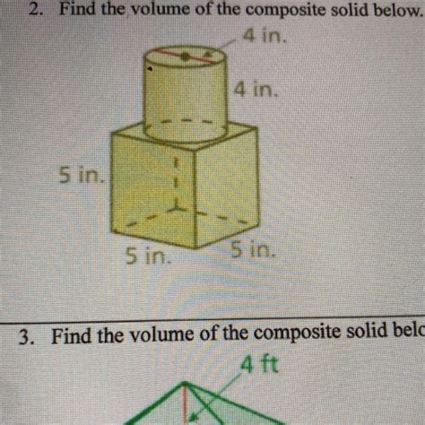 Find The Volume Of The Composite Solid Below 4 In 4 In 5 In 5 In 5