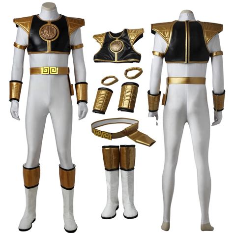 Tommy Oliver Costume Mighty Morphin Power Rangers White Ranger Cosplay