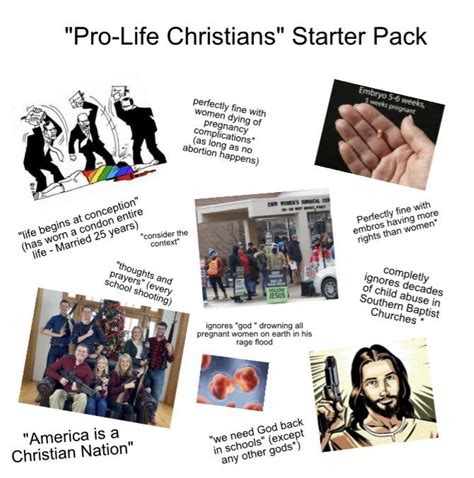 “pro Life Christians” Starter Pack Starterpacks