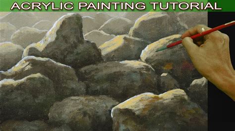 Acrylic Painting Tutorial On How To Paint Basic Rocks On Sunlight Easy