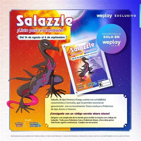 Pokémon Sun And Moon Salazzle Será Un Exclusiva De Tiendas Weplay En