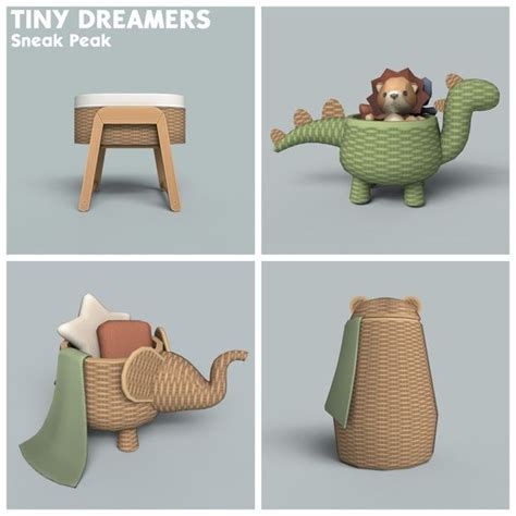 Four Different Types Of Furniture With Animals In Them And The Words