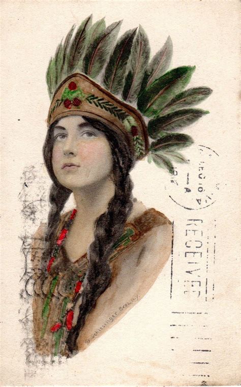 Indian Maiden 1911 Schlesinger Bros Ny Antique Postcard Indian