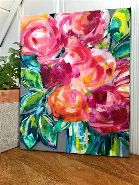 Abstract Flower Painting Ideas On Canvas For Beginners With Step By