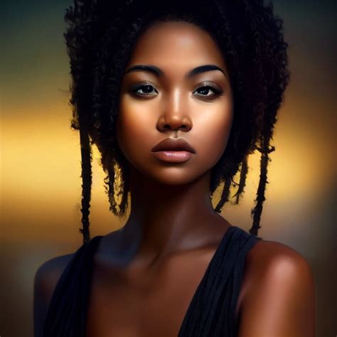 Beautiful Blasian Woman Portrait Hyper Realistic Midjourney