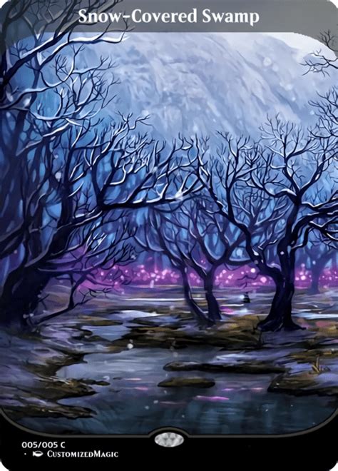 Snow Covered Lands Secret Lair Full Art Magic The Gathering Proxy Cards