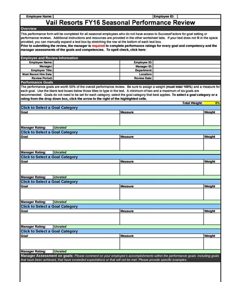 Employee Performance Review Templates Day Annual