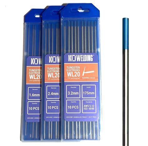 2 Lanthanated Wl20 Tungsten Electrodes 16mm24mm32mm Blue Ko