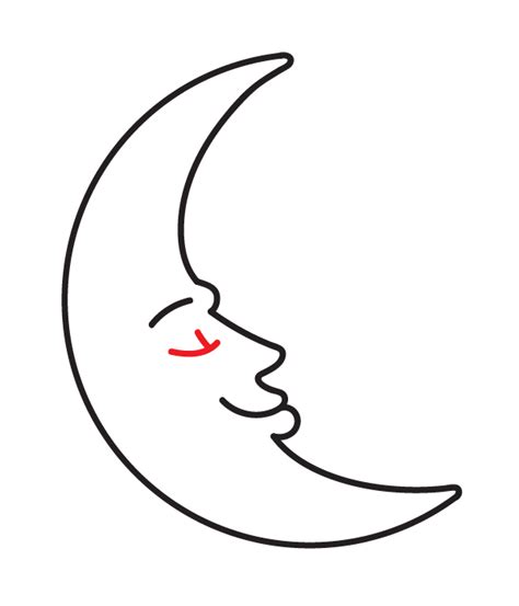 Crescent Moon Face Drawing At Explore Collection