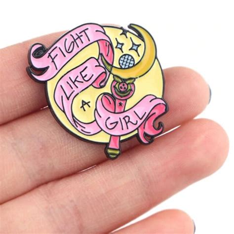 Anime Moon Lapel Enamel Pin Fashion Women Brooches Badges Metal Collar