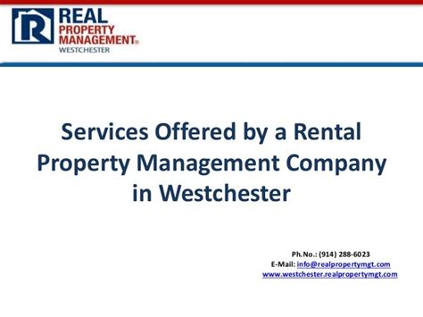 Services Offered By A Rental Property Management Company In Westchest