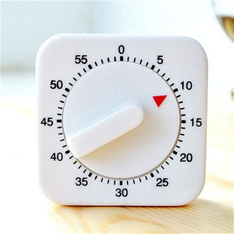 Novelty White Square 60 Minutes Mechanical Timer Reminder Counting For