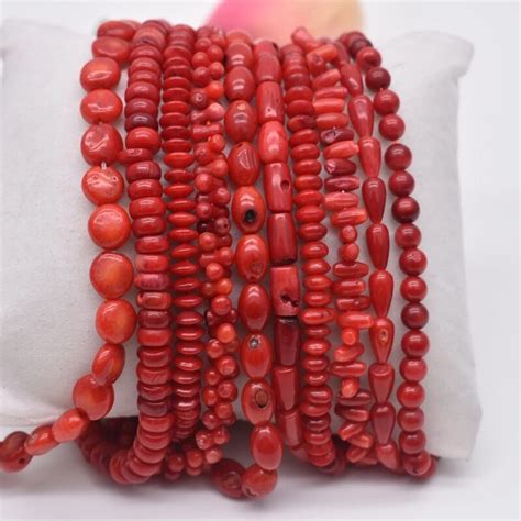 Natürliche Stein Perle Unregelmäßigen Runde Form Rote Koralle Perlen