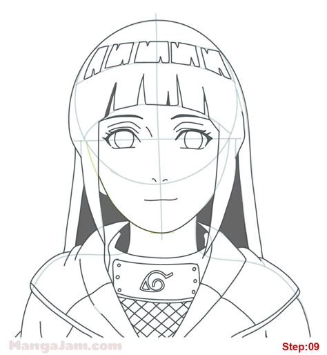 How To Draw Hinata From Naruto Anime Sketchok Easy Drawing Guides