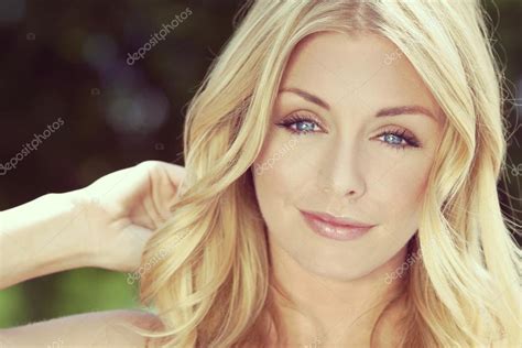 Young Blond Woman With Blue Eyes And Natural Beauty Stock Photo By