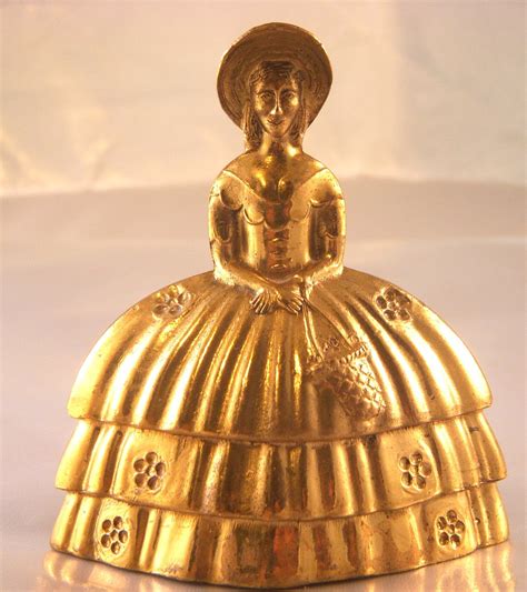 Vintage Brass Lady Figurine Bell Made In By Wildaboutvintage