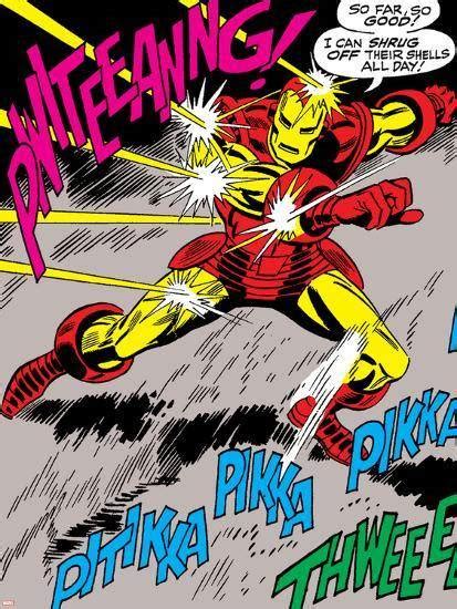 Marvel Comics Retro The Invincible Iron Man Comic Panel Fighting And