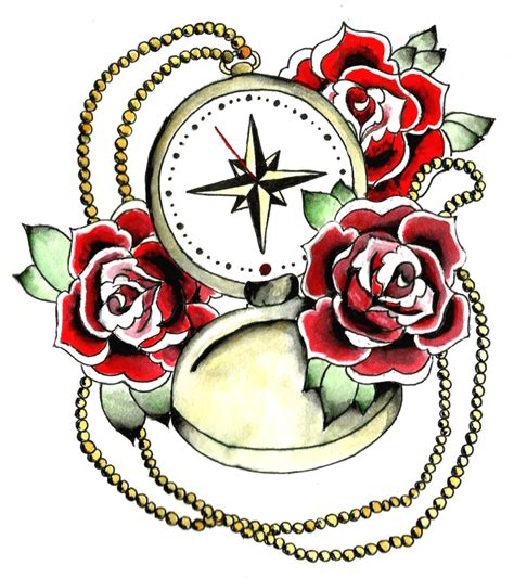 Compassrose Tattoo Design By Azuresweet On Deviantart Flower Tattoo