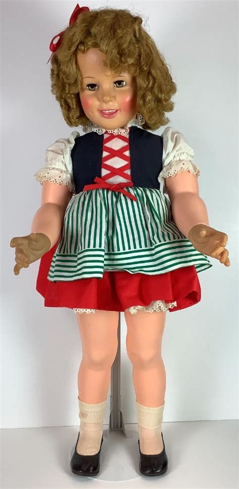 lot 36 ideal vinyl shirley temple doll 1957 issue dressed in heidi outfit with replaced