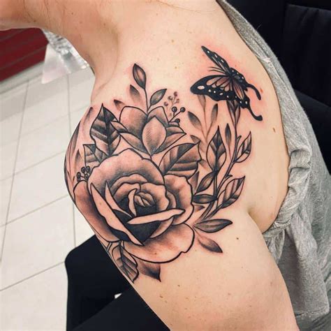 22 Shoulder Tattoo Flower Designs GiorgioGreg