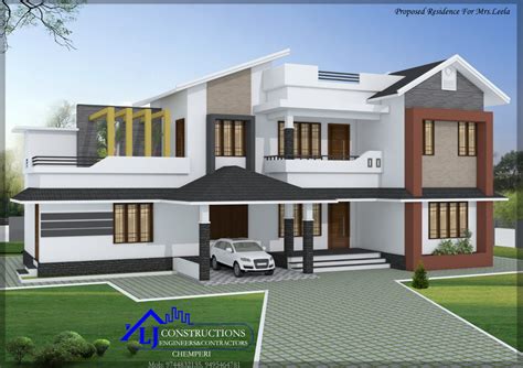 2400 Sq Ft 5bhk Contemporary Style Two Storey House And Free Plan