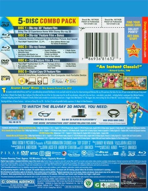 Toy Story 3 3d Blu Ray 3d Blu Ray Dvd Digital Copy Blu Ray 2010