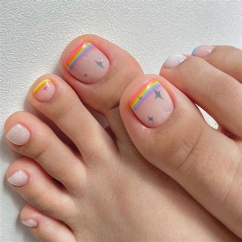 37 crazy cute pedicure designs rainbow french tip toe nails i take you wedding readings