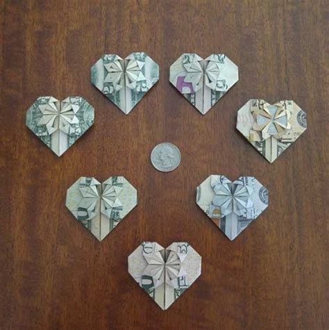 Heart Shape Money Money Origami Heart Mothers Day Etsy